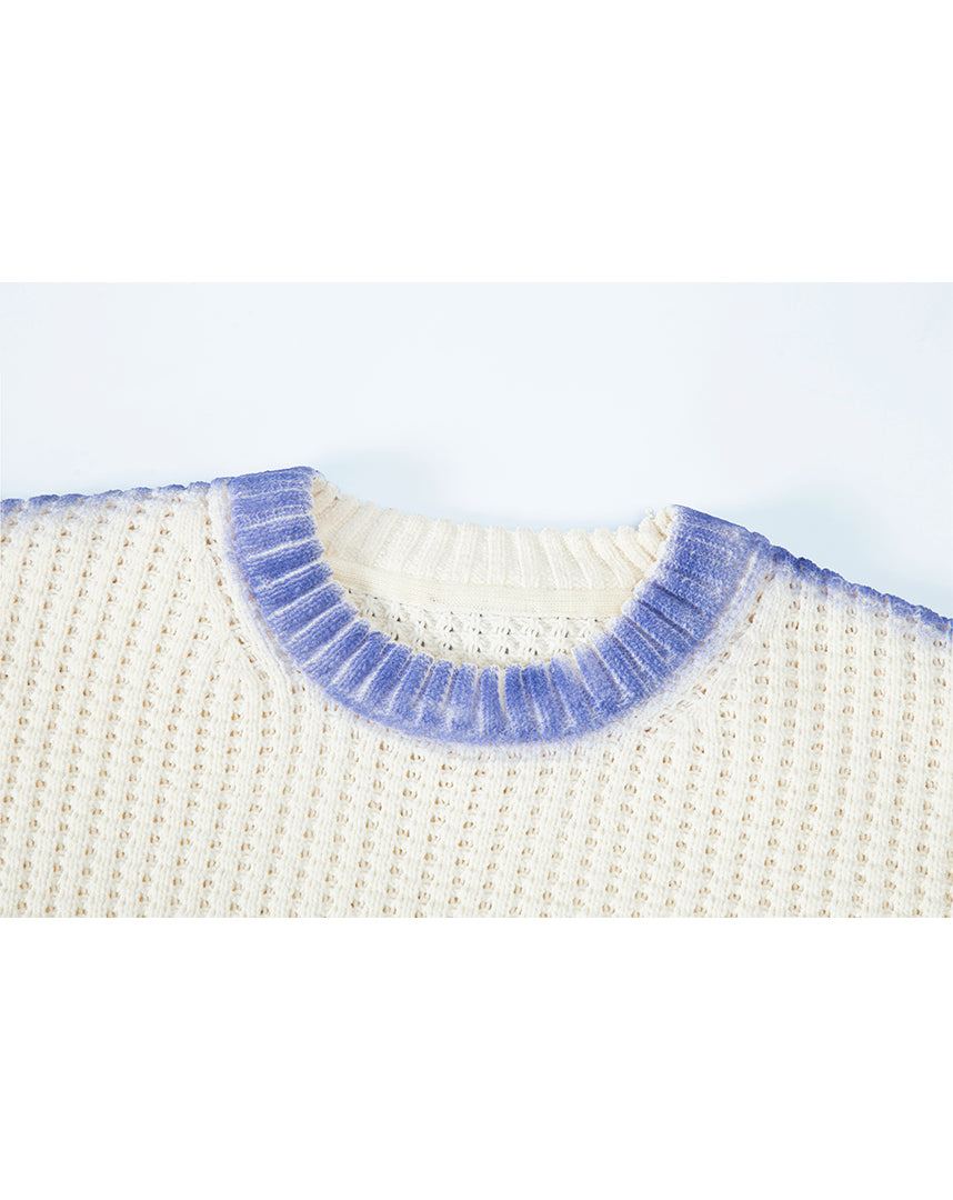 Soft Beige Blue Washed Knit (Pre-Order)