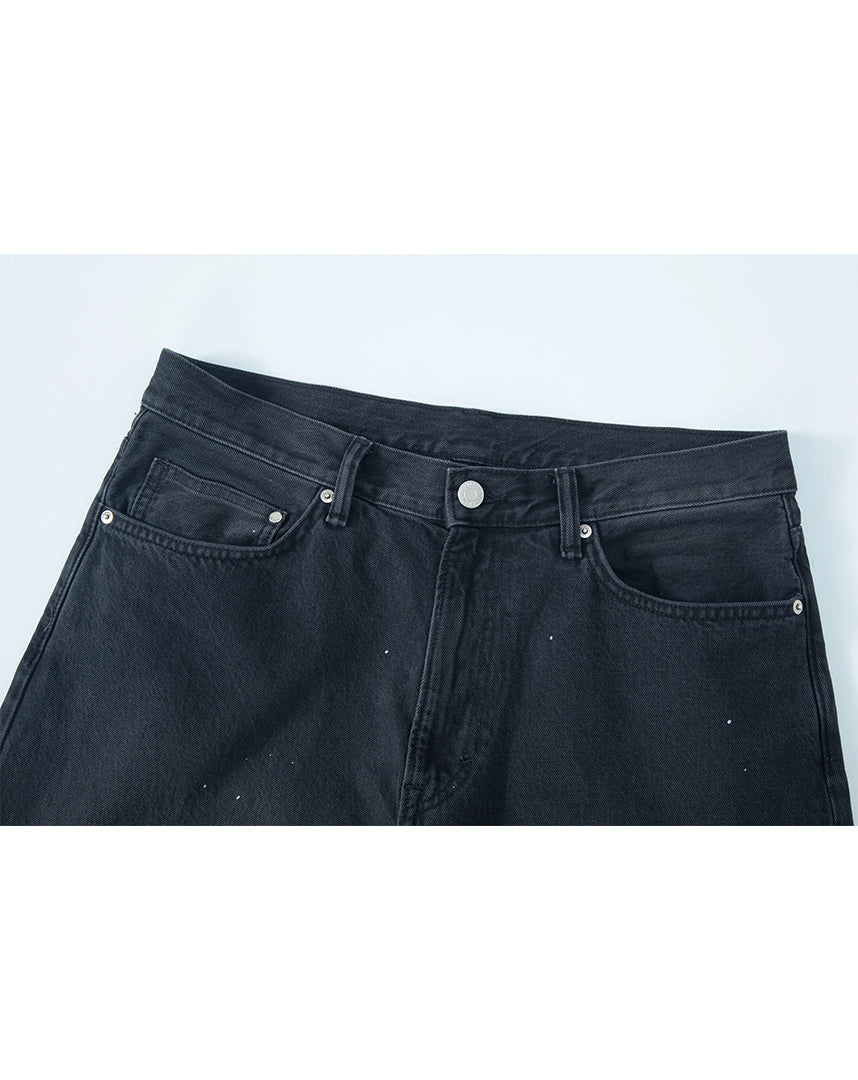 Black Blue Washed Baggy Pants