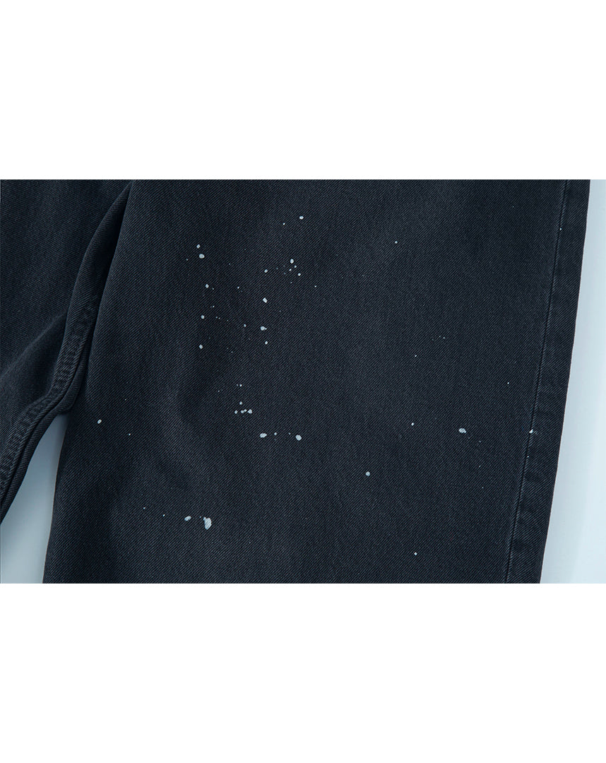 Black Blue Washed Baggy Pants