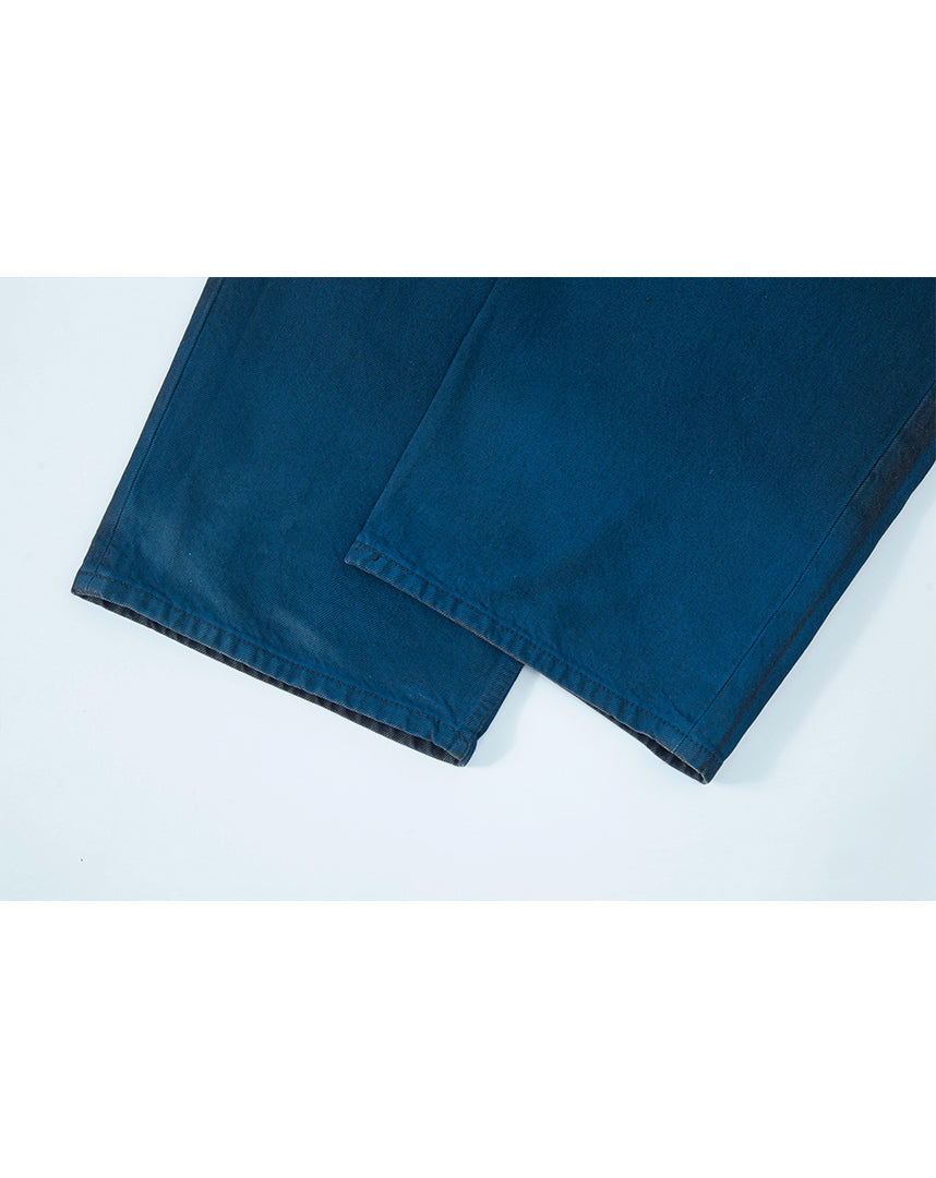 Black Blue Washed Baggy Pants