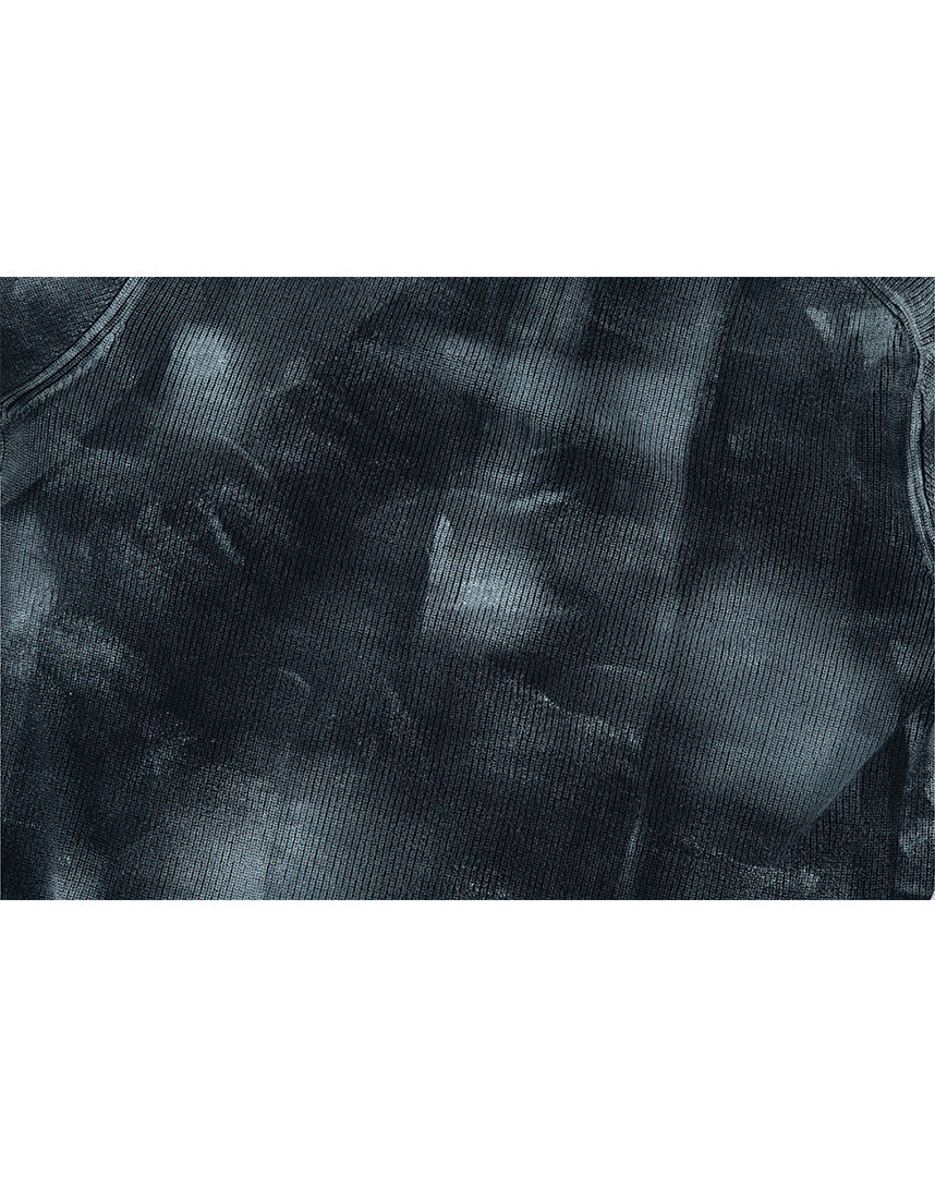 Black Garment Dyed Knit Zip-Up (Pre-Order)