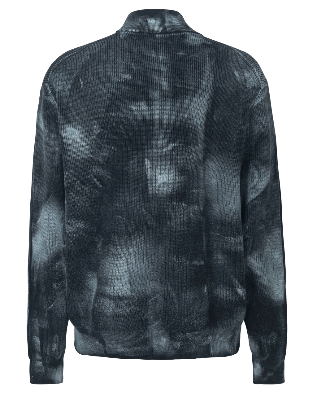 Black Garment Dyed Knit Zip-Up (Pre-Order)