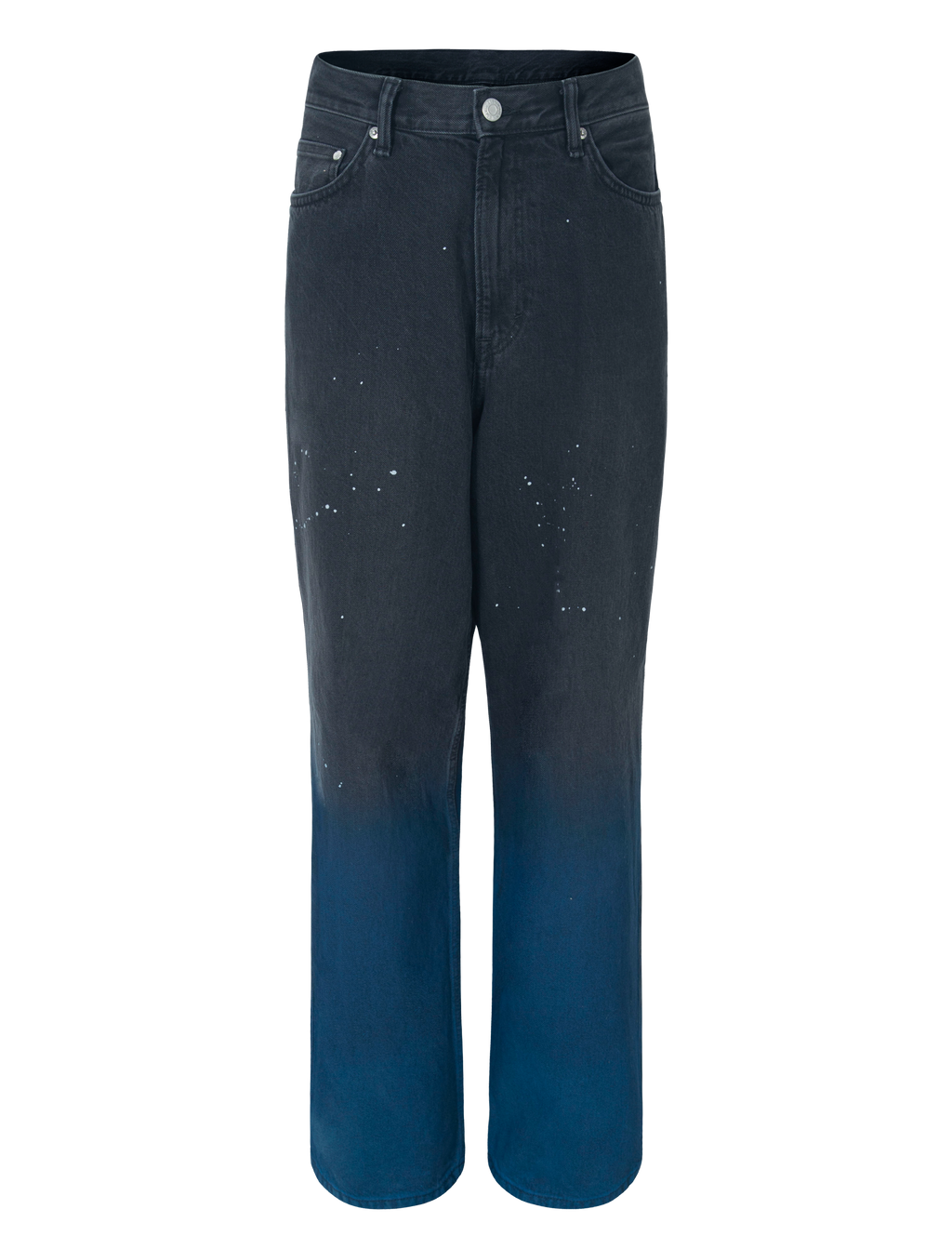 Black Blue Washed Baggy Pants