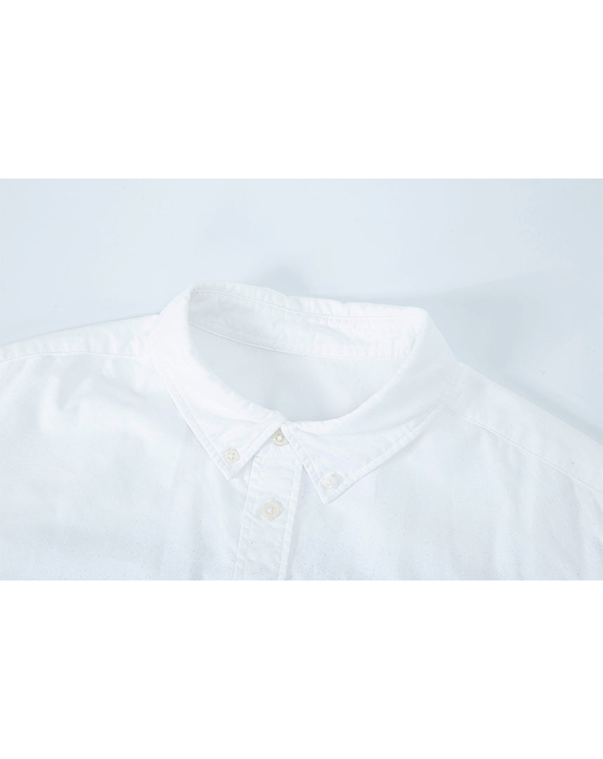 White Blue Painted Oxford Shirt