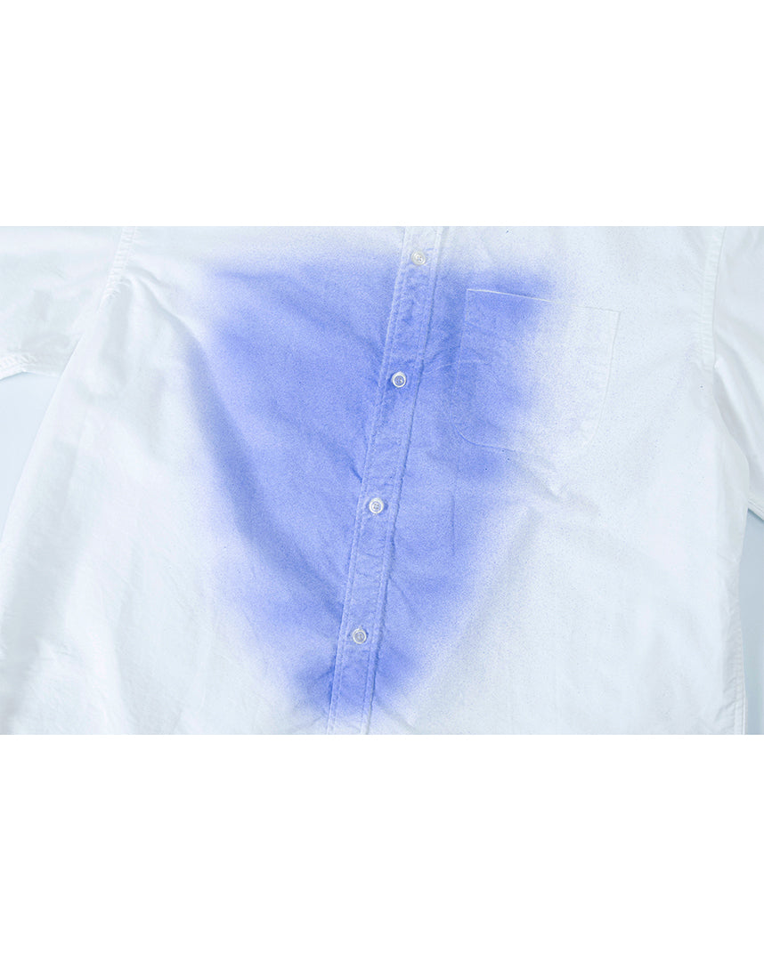 White Blue Painted Oxford Shirt